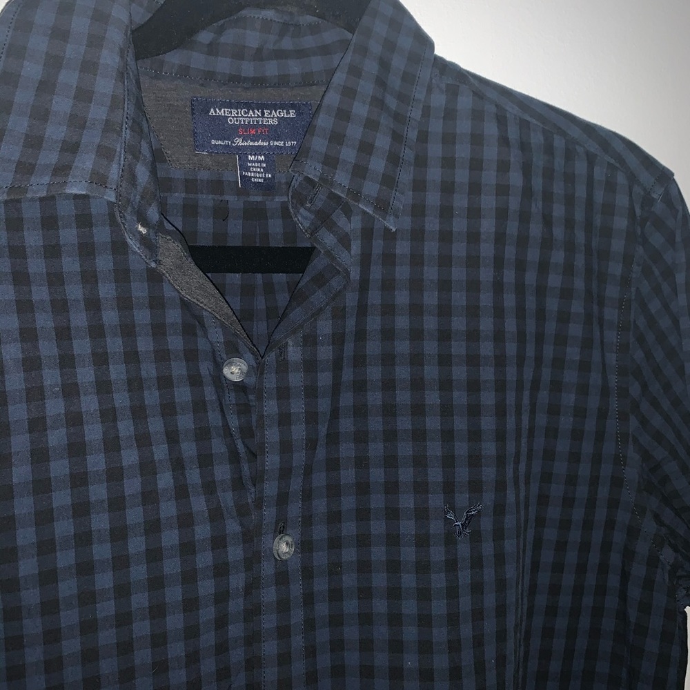 American eagle cotton plaid size M button down